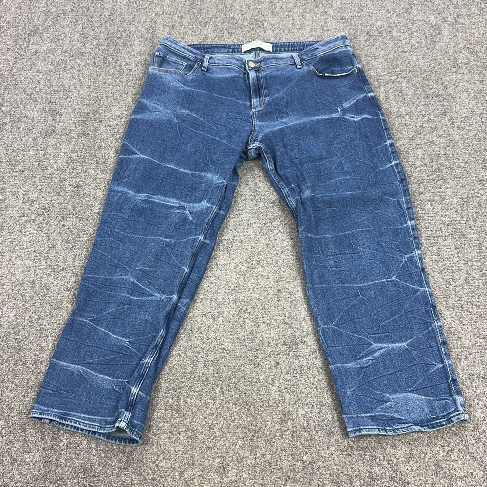 Hollister Curvy Low-Rise Dad Jeans Womens 33 Blue Straight Stretch Denim